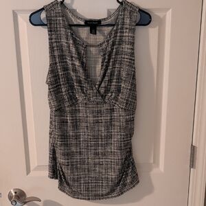 White House Black Market Black and White Sleeveless Blouse